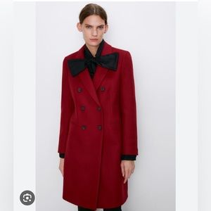 Zara Manteco Wool Coat Womens